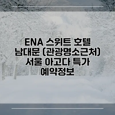 ENA 스위트 호텔 남대문 (관광명소근처) 서울 아고다 특가 예약정보