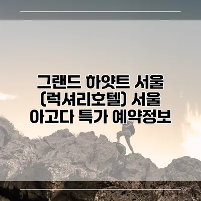 그랜드 하얏트 서울 (럭셔리호텔) 서울 아고다 특가 예약정보