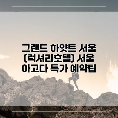 그랜드 하얏트 서울 (럭셔리호텔) 서울 아고다 특가 예약팁