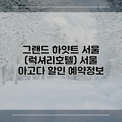 그랜드 하얏트 서울 (럭셔리호텔) 서울 아고다 할인 예약정보
