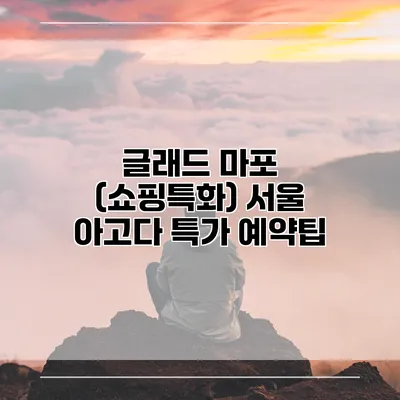 글래드 마포 (쇼핑특화) 서울 아고다 특가 예약팁