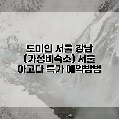 도미인 서울 강남 (가성비숙소) 서울 아고다 특가 예약방법