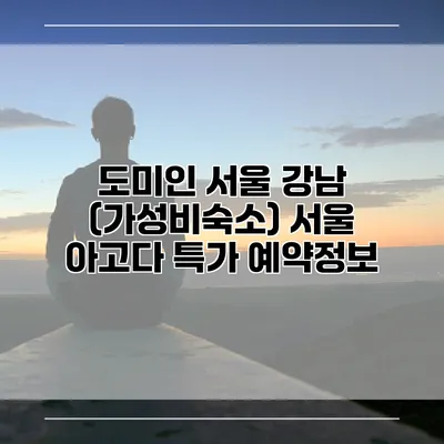 도미인 서울 강남 (가성비숙소) 서울 아고다 특가 예약정보