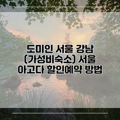 도미인 서울 강남 (가성비숙소) 서울 아고다 할인예약 방법