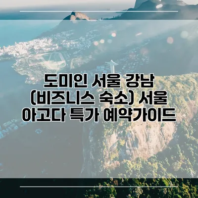 도미인 서울 강남 (비즈니스 숙소) 서울 아고다 특가 예약가이드