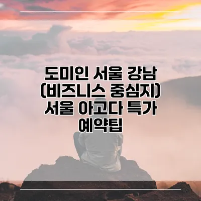 도미인 서울 강남 (비즈니스 중심지) 서울 아고다 특가 예약팁