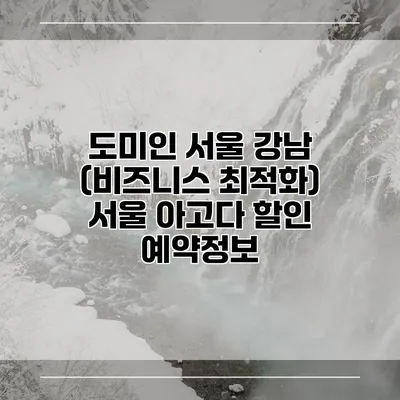 도미인 서울 강남 (비즈니스 최적화) 서울 아고다 할인 예약정보