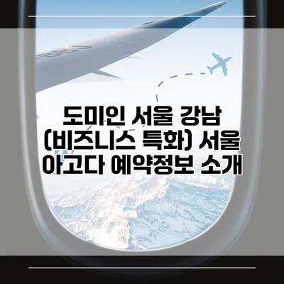 도미인 서울 강남 (비즈니스 특화) 서울 아고다 예약정보 소개