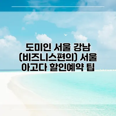 도미인 서울 강남 (비즈니스편의) 서울 아고다 할인예약 팁