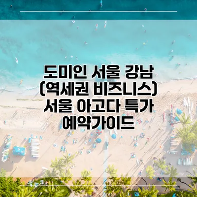 도미인 서울 강남 (역세권 비즈니스) 서울 아고다 특가 예약가이드