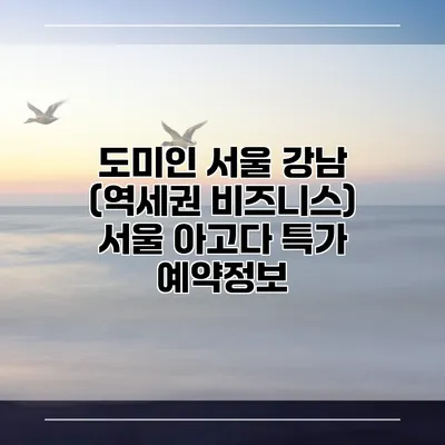 도미인 서울 강남 (역세권 비즈니스) 서울 아고다 특가 예약정보