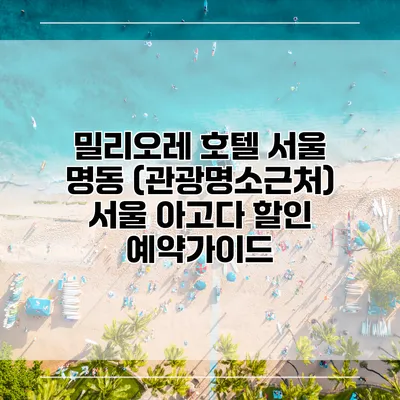 밀리오레 호텔 서울 명동 (관광명소근처) 서울 아고다 할인 예약가이드