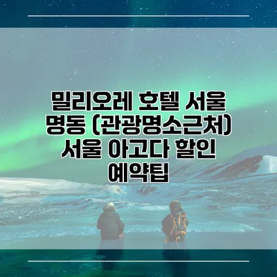 밀리오레 호텔 서울 명동 (관광명소근처) 서울 아고다 할인 예약팁