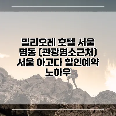 밀리오레 호텔 서울 명동 (관광명소근처) 서울 아고다 할인예약 노하우