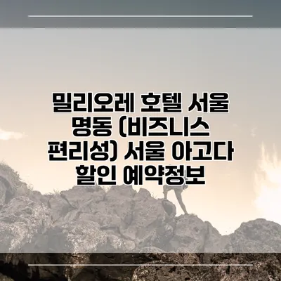밀리오레 호텔 서울 명동 (비즈니스 편리성) 서울 아고다 할인 예약정보