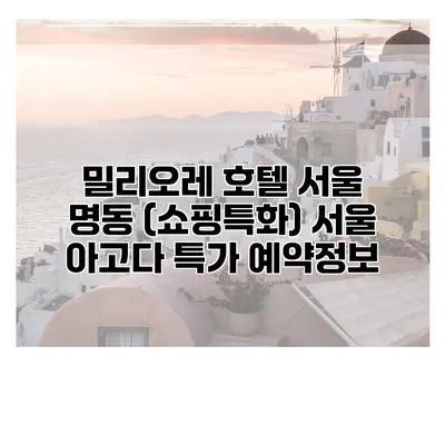 밀리오레 호텔 서울 명동 (쇼핑특화) 서울 아고다 특가 예약정보