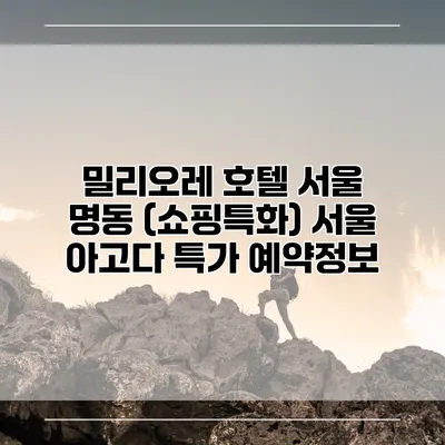 밀리오레 호텔 서울 명동 (쇼핑특화) 서울 아고다 특가 예약정보