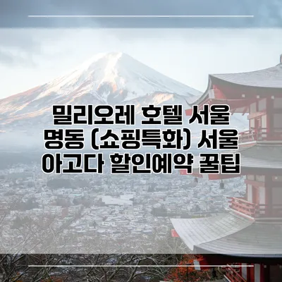 밀리오레 호텔 서울 명동 (쇼핑특화) 서울 아고다 할인예약 꿀팁