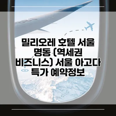 밀리오레 호텔 서울 명동 (역세권 비즈니스) 서울 아고다 특가 예약정보