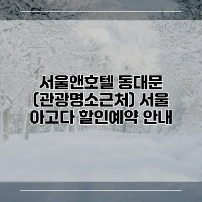 서울앤호텔 동대문 (관광명소근처) 서울 아고다 할인예약 안내
