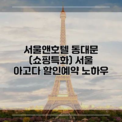 서울앤호텔 동대문 (쇼핑특화) 서울 아고다 할인예약 노하우