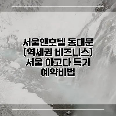 서울앤호텔 동대문 (역세권 비즈니스) 서울 아고다 특가 예약비법