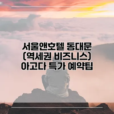 서울앤호텔 동대문 (역세권 비즈니스) 아고다 특가 예약팁