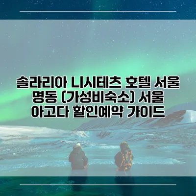 솔라리아 니시테츠 호텔 서울 명동 (가성비숙소) 서울 아고다 할인예약 가이드