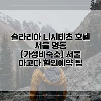 솔라리아 니시테츠 호텔 서울 명동 (가성비숙소) 서울 아고다 할인예약 팁