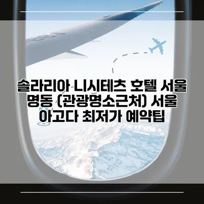 솔라리아 니시테츠 호텔 서울 명동 (관광명소근처) 서울 아고다 최저가 예약팁