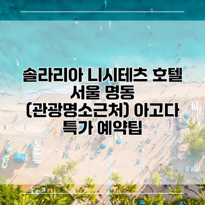 솔라리아 니시테츠 호텔 서울 명동 (관광명소근처) 아고다 특가 예약팁