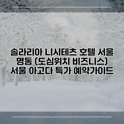 솔라리아 니시테츠 호텔 서울 명동 (도심위치 비즈니스) 서울 아고다 특가 예약가이드