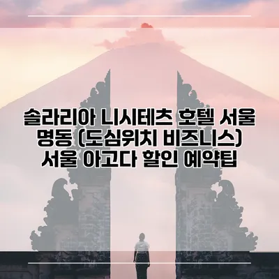 솔라리아 니시테츠 호텔 서울 명동 (도심위치 비즈니스) 서울 아고다 할인 예약팁