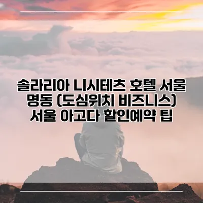 솔라리아 니시테츠 호텔 서울 명동 (도심위치 비즈니스) 서울 아고다 할인예약 팁