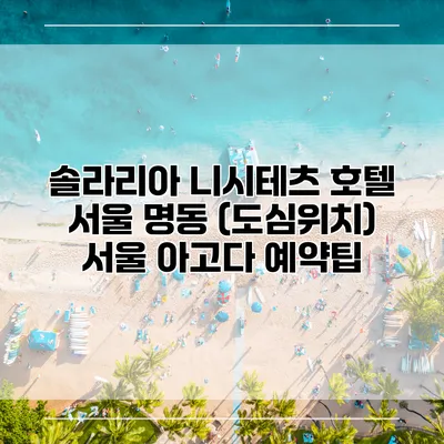 솔라리아 니시테츠 호텔 서울 명동 (도심위치) 서울 아고다 예약팁