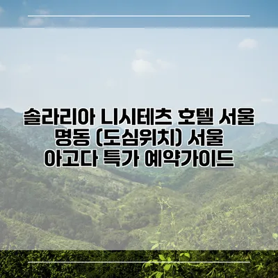 솔라리아 니시테츠 호텔 서울 명동 (도심위치) 서울 아고다 특가 예약가이드