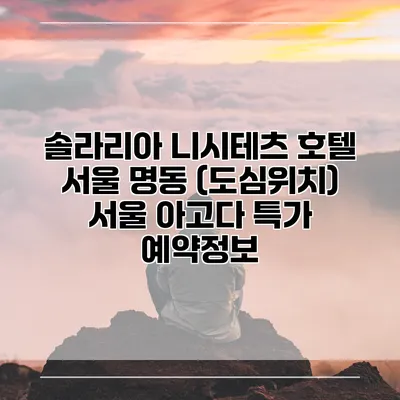 솔라리아 니시테츠 호텔 서울 명동 (도심위치) 서울 아고다 특가 예약정보