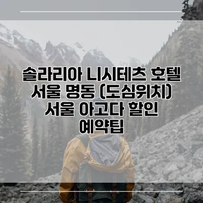 솔라리아 니시테츠 호텔 서울 명동 (도심위치) 서울 아고다 할인 예약팁