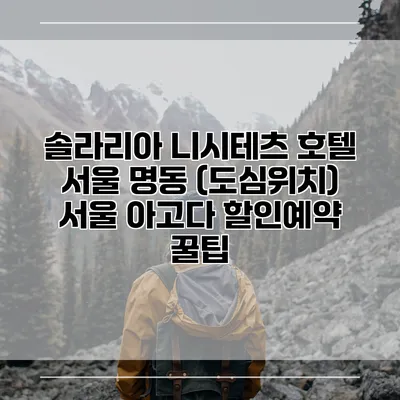 솔라리아 니시테츠 호텔 서울 명동 (도심위치) 서울 아고다 할인예약 꿀팁