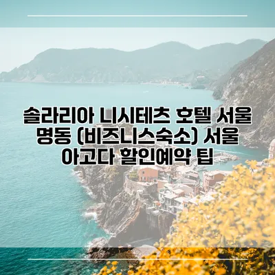 솔라리아 니시테츠 호텔 서울 명동 (비즈니스숙소) 서울 아고다 할인예약 팁