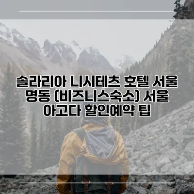 솔라리아 니시테츠 호텔 서울 명동 (비즈니스숙소) 서울 아고다 할인예약 팁