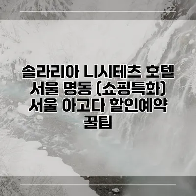 솔라리아 니시테츠 호텔 서울 명동 (쇼핑특화) 서울 아고다 할인예약 꿀팁