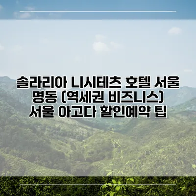 솔라리아 니시테츠 호텔 서울 명동 (역세권 비즈니스) 서울 아고다 할인예약 팁