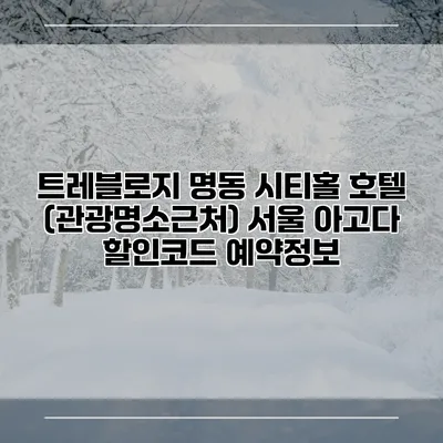 트레블로지 명동 시티홀 호텔 (관광명소근처) 서울 아고다 할인코드 예약정보