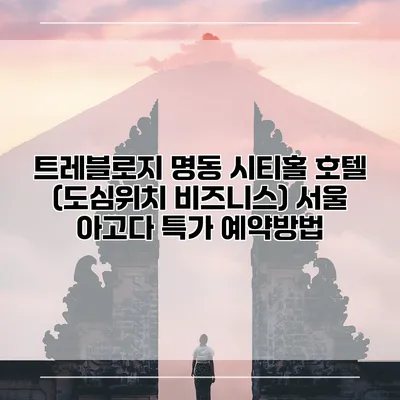 트레블로지 명동 시티홀 호텔 (도심위치 비즈니스) 서울 아고다 특가 예약방법