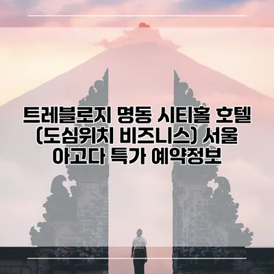트레블로지 명동 시티홀 호텔 (도심위치 비즈니스) 서울 아고다 특가 예약정보
