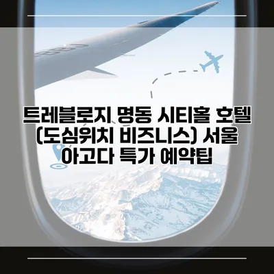 트레블로지 명동 시티홀 호텔 (도심위치 비즈니스) 서울 아고다 특가 예약팁