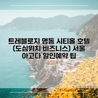 트레블로지 명동 시티홀 호텔 (도심위치 비즈니스) 서울 아고다 할인예약 팁