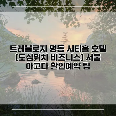 트레블로지 명동 시티홀 호텔 (도심위치 비즈니스) 서울 아고다 할인예약 팁