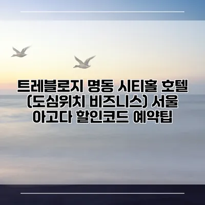 트레블로지 명동 시티홀 호텔 (도심위치 비즈니스) 서울 아고다 할인코드 예약팁
